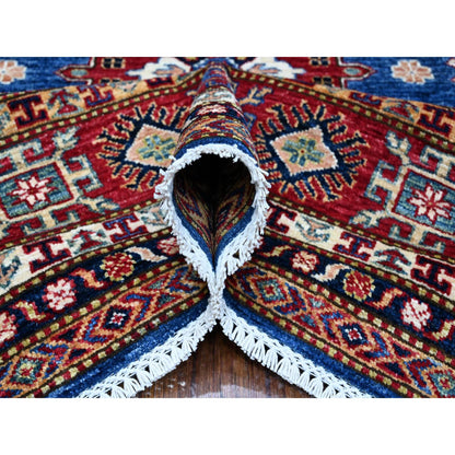 Kazak Wool Hand Knotted Rug Blue Red 8.2X8.5 -O089275