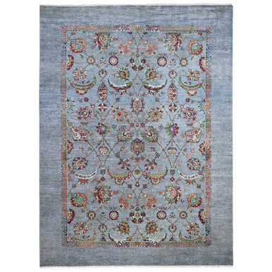 Oushak And Peshawar Wool Hand Knotted Rug Grey Gray 8.10X11.11 -O089277