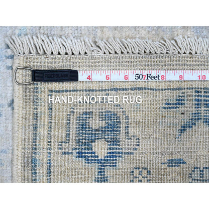 Oushak And Peshawar Wool Hand Knotted Rug Grey Bone Gray 2.9X7.9 -O089278