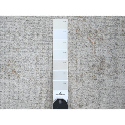 Oushak And Peshawar Wool Hand Knotted Rug Grey Gray 2.5X13.7 -O089280