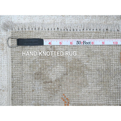 Oushak And Peshawar Wool Hand Knotted Rug Grey Gray 2.5X13.7 -O089280