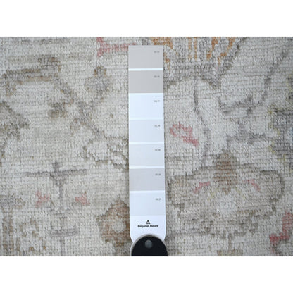 Oushak And Peshawar Wool Hand Knotted Rug Ivory Ivory 2.10X9.11 -O089283