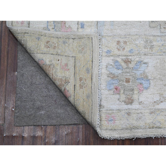Oushak And Peshawar Wool Hand Knotted Rug Ivory Ivory 5.9X8.9 -O089285