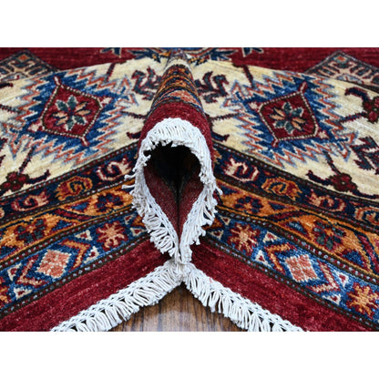 Kazak Wool Hand Knotted Rug Red Ivory 9.9X9.11 -O089296