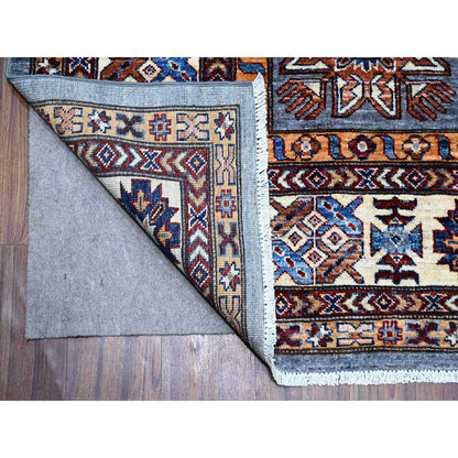 Kazak Wool Hand Knotted Rug Grey Ivory 9.10X10.0 -O089297
