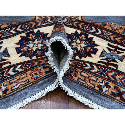 Kazak Wool Hand Knotted Rug Grey Ivory 9.10X10.0 -O089297