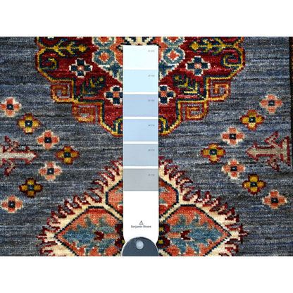Kazak Wool Hand Knotted Rug Grey Ivory 2.7X8.4 -O089305