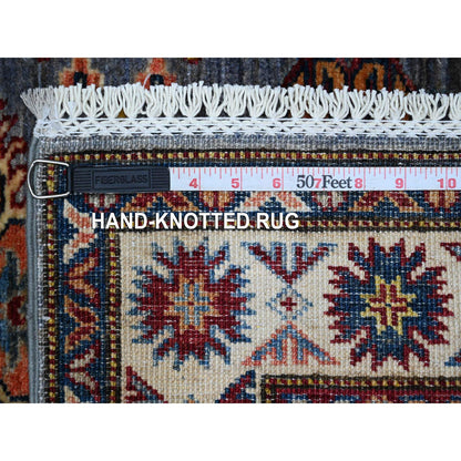 Kazak Wool Hand Knotted Rug Grey Ivory 2.7X8.4 -O089305