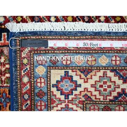Kazak Wool Hand Knotted Rug Blue Ivory 2.6X6.4 -O089308