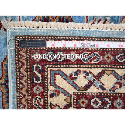 Kazak Wool Hand Knotted Rug Blue Ivory 2.9X8.8 -O089311