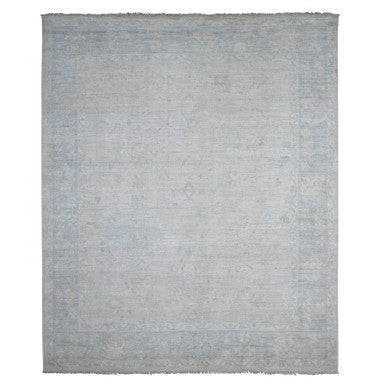 Oushak And Peshawar Wool Hand Knotted Rug Grey Window Gray 7.9X9.5 -O089317