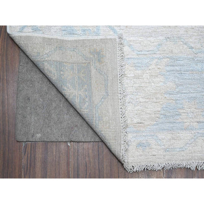 Oushak And Peshawar Wool Hand Knotted Rug Grey Window Gray 7.9X9.5 -O089317