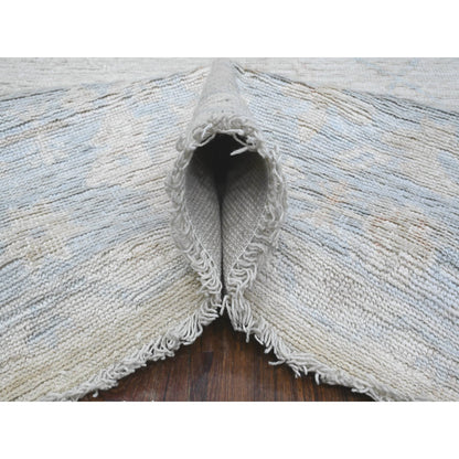 Oushak And Peshawar Wool Hand Knotted Rug Grey Window Gray 7.9X9.5 -O089317