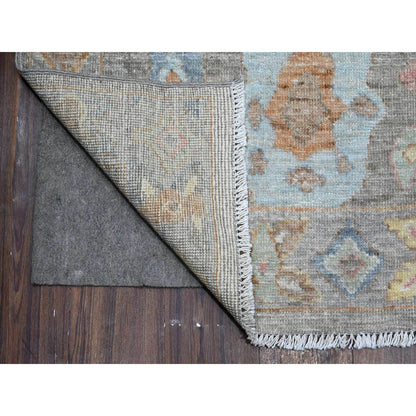 Oushak And Peshawar Wool Hand Knotted Rug Grey Gray 7.11X9.8 -O089318