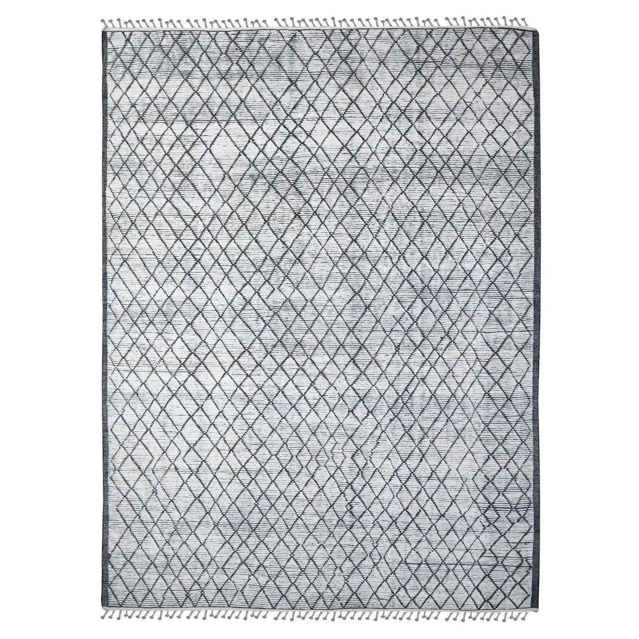 Ivory 9'1" x 12'4" Tribal & Geometric Hand knotted Wool Rug - Sku: O089334