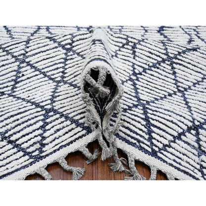 Tribal & Geometric Wool Hand Knotted Rug Ivory Gray 9.1X12.4 -O089334