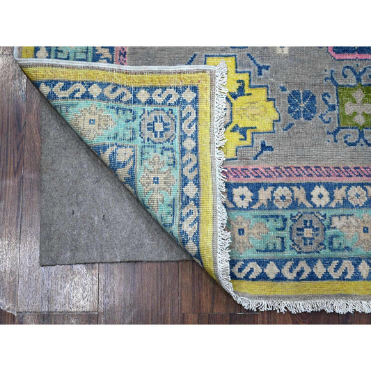 Kazak Wool Hand Knotted Rug Grey Blue 4.6X6.8 -O089337