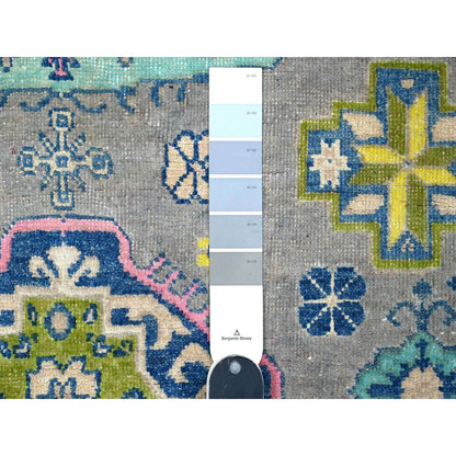 Kazak Wool Hand Knotted Rug Grey Blue 4.6X6.8 -O089337
