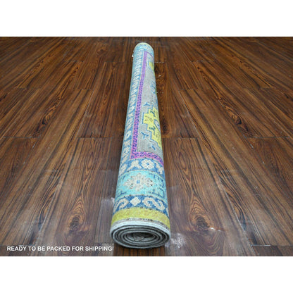 Kazak Wool Hand Knotted Rug Grey Blue 4.6X6.8 -O089337