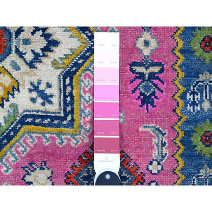 Kazak Wool Hand Knotted Rug Pink Ivory 5.0X6.9 -O089338