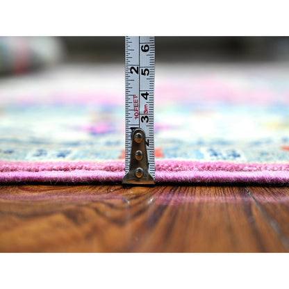 Kazak Wool Hand Knotted Rug Pink Ivory 5.0X6.9 -O089338