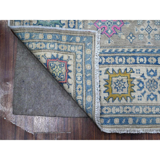 Kazak Wool Hand Knotted Rug Grey Ivory 4.11X6.8 -O089340