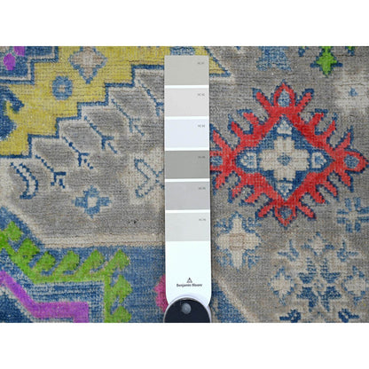 Kazak Wool Hand Knotted Rug Grey Ivory 4.11X6.8 -O089340
