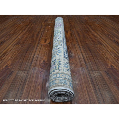 Kazak Wool Hand Knotted Rug Grey Ivory 4.11X6.8 -O089340