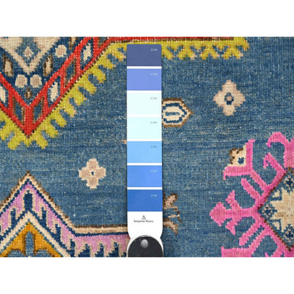 Kazak Wool Hand Knotted Rug Blue Ivory 4.11X6.5 -O089343