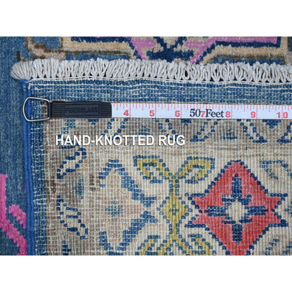 Kazak Wool Hand Knotted Rug Blue Ivory 4.11X6.5 -O089343
