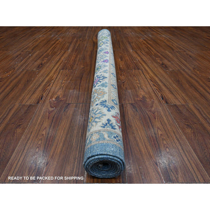 Kazak Wool Hand Knotted Rug Blue Ivory 5.5X7.9 -O089346