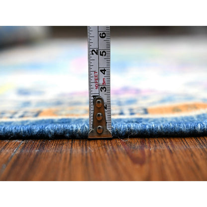 Kazak Wool Hand Knotted Rug Blue Ivory 5.5X7.9 -O089348