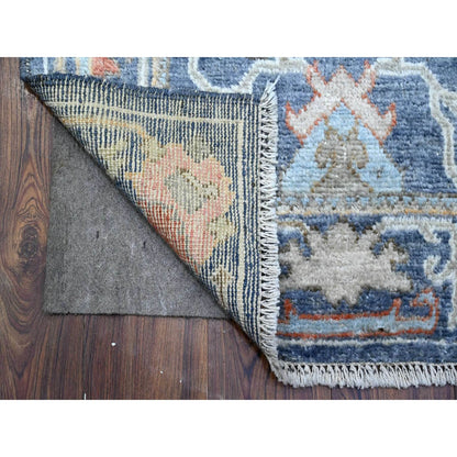Oushak And Peshawar Wool Hand Knotted Rug Blue Blue 2.7X16.0 -O089349
