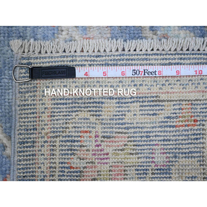 Oushak And Peshawar Wool Hand Knotted Rug Blue Blue 2.9X15.3 -O089351