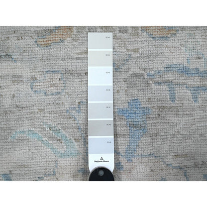 Oushak And Peshawar Wool Hand Knotted Rug Grey Gray 3.1X19.10 -O089358