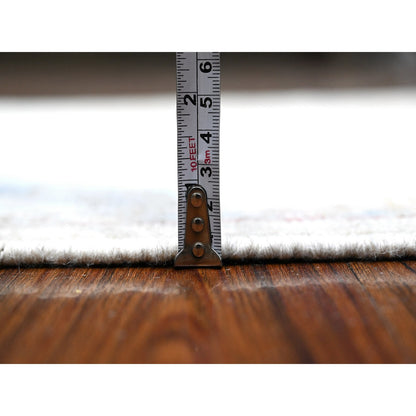 Oushak And Peshawar Wool Hand Knotted Rug Ivory Ivory 3.0X13.6 -O089360