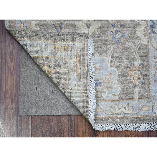 Oushak And Peshawar Wool Hand Knotted Rug Grey Gray 2.0X3.0 -O089361