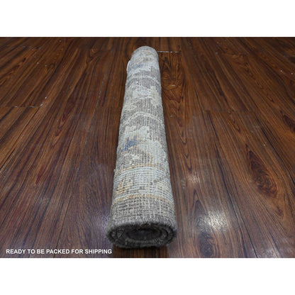 Oushak And Peshawar Wool Hand Knotted Rug Grey Gray 2.0X3.0 -O089361