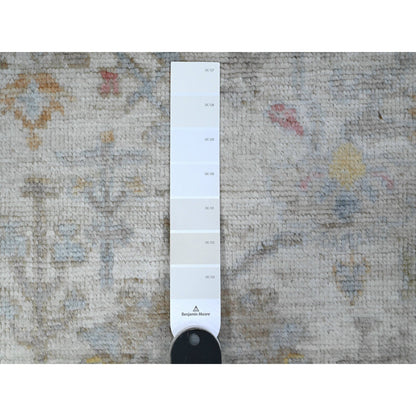 Oushak And Peshawar Wool Hand Knotted Rug Ivory Blue 3.1X5.9 -O089365