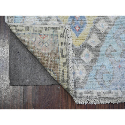 Oushak And Peshawar Wool Hand Knotted Rug Grey Gray 2.10X5.1 -O089377