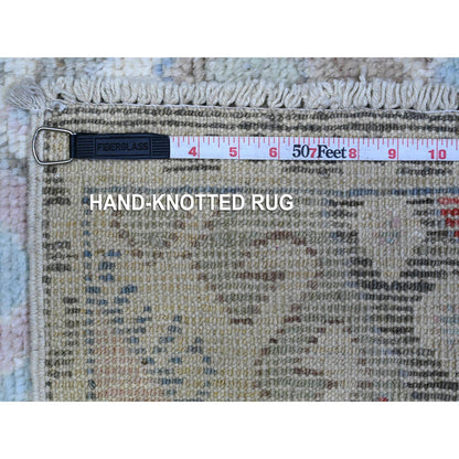 Oushak And Peshawar Wool Hand Knotted Rug Grey Gray 2.10X5.1 -O089377