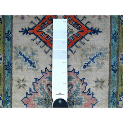 Kazak Wool Hand Knotted Rug Grey Moss Green 2.0X2.11 -O089382