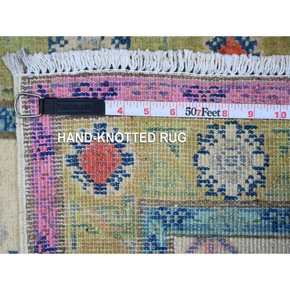 Kazak Wool Hand Knotted Rug Grey Moss Green 2.0X2.11 -O089382