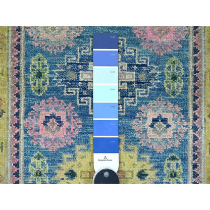 Kazak Wool Hand Knotted Rug Blue Green 2.1X2.6 -O089388