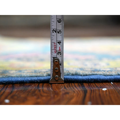 Kazak Wool Hand Knotted Rug Blue Green 1.11X2.8 -O089389