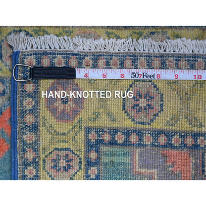 Kazak Wool Hand Knotted Rug Blue Green 1.11X2.8 -O089389