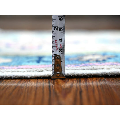 Kazak Wool Hand Knotted Rug Grey Blue 1.10X2.11 -O089390
