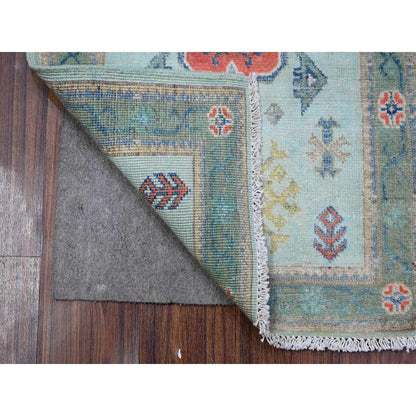 Kazak Wool Hand Knotted Rug Blue Green 2.1X2.11 -O089392