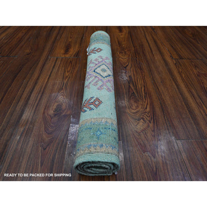 Kazak Wool Hand Knotted Rug Blue Green 2.1X2.11 -O089392