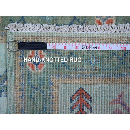 Kazak Wool Hand Knotted Rug Blue Green 2.1X2.11 -O089392